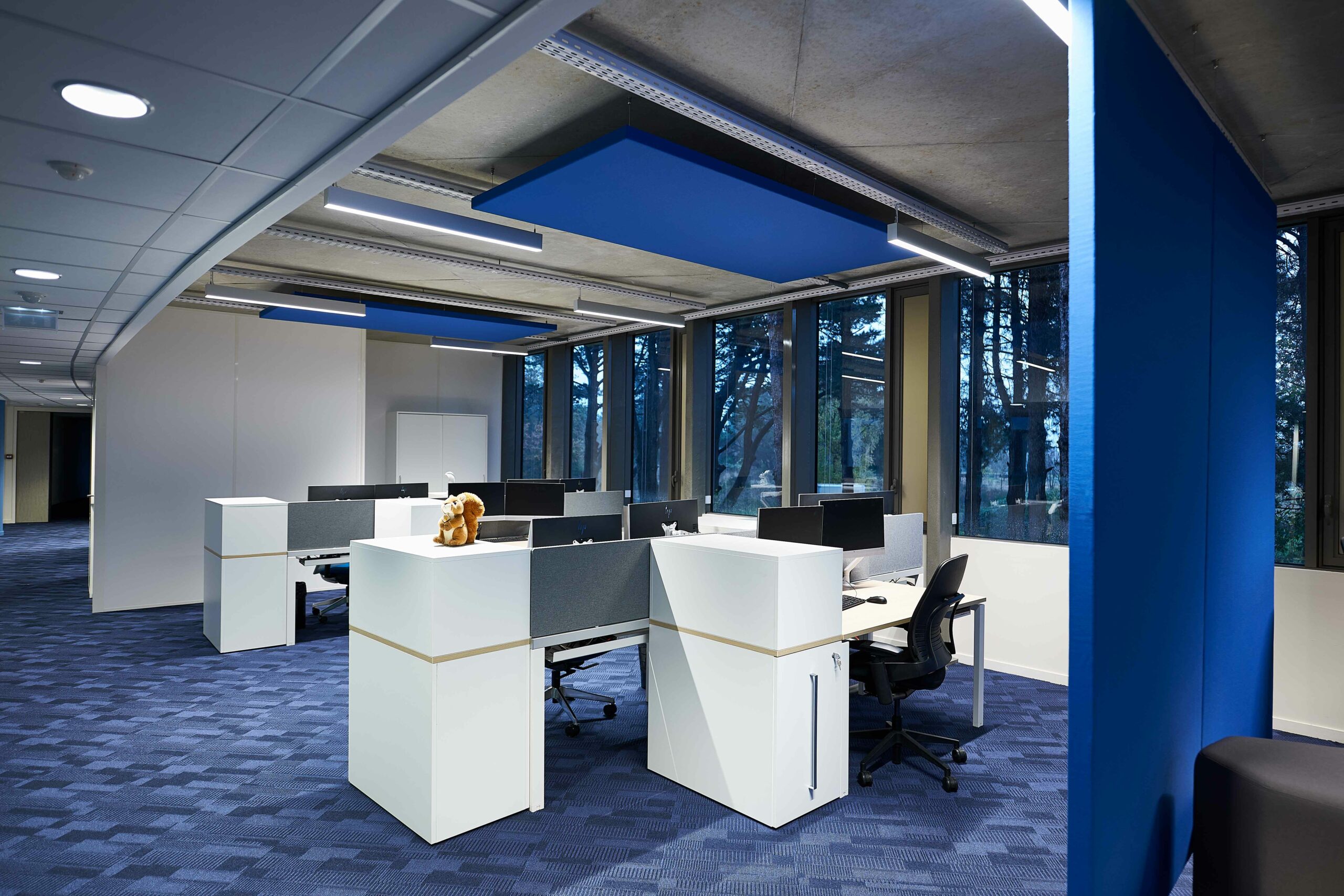 Lot De 2 Panneaux Acoustiques De Plafond Cinematic-C - Velours Bleu, 50x50x5 Cm - Kit De Montage Inclus
